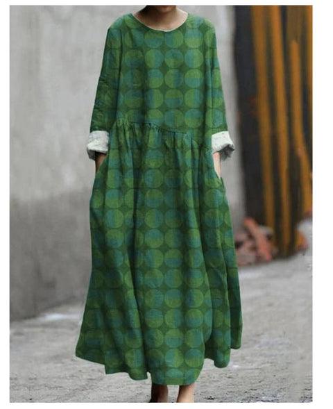 3D printed casual loose dress women m301278