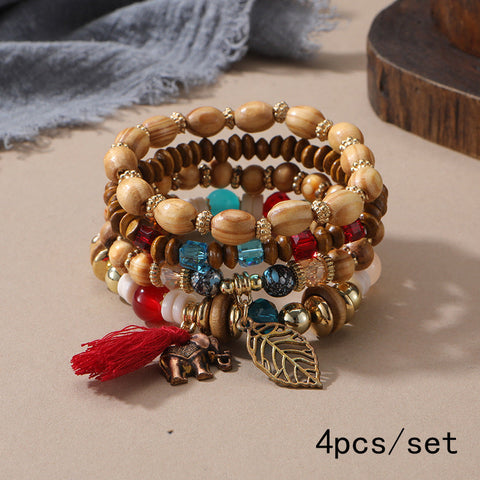 New Bohemian Bracelet Creative Tassel Multi-layer Beaded Bracelet m3331286