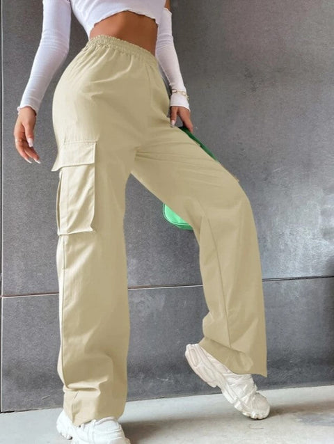 Beltless trousers high waist season wide leg trousers straight loose temperament commuter trousers casual trousers m301371