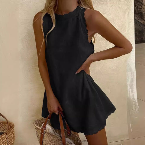 Solid Color Sleeveless Loose Women's Vest Dress M300150