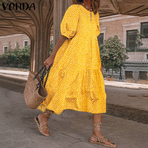 Casual long-sleeved plaid frilly loose dress m301460