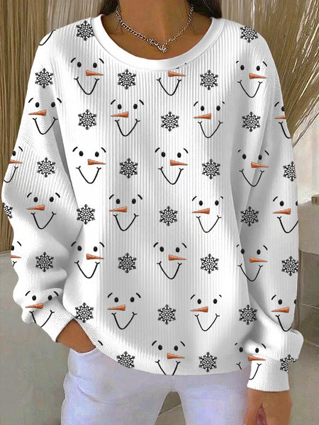 Loose outer wear lazy wind snowflake Christmas tree mix and match casual commuter sweater m302121