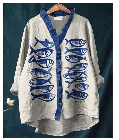 Women's new loose printing crew neck casual large size women's T-shirt m301365