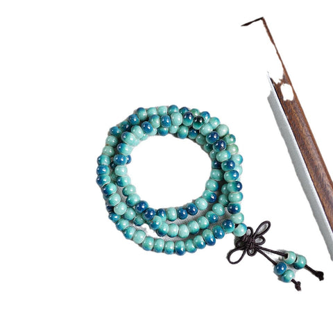Play with three circles and stack 108 beads Jingdezhen ceramic bracelet ethnic style bracelet m3331303