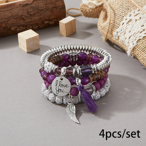 New Bohemian Bracelet Creative Tassel Multi-layer Beaded Bracelet m3331286
