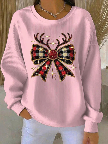 Loose outer wear lazy wind snowflake Christmas tree mix and match casual commuter sweater m302121