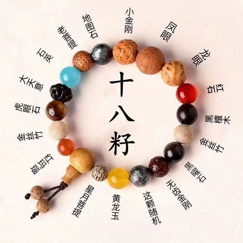 18 seed bracelet natal year star and moon Bodhi Buddha bead m3331279