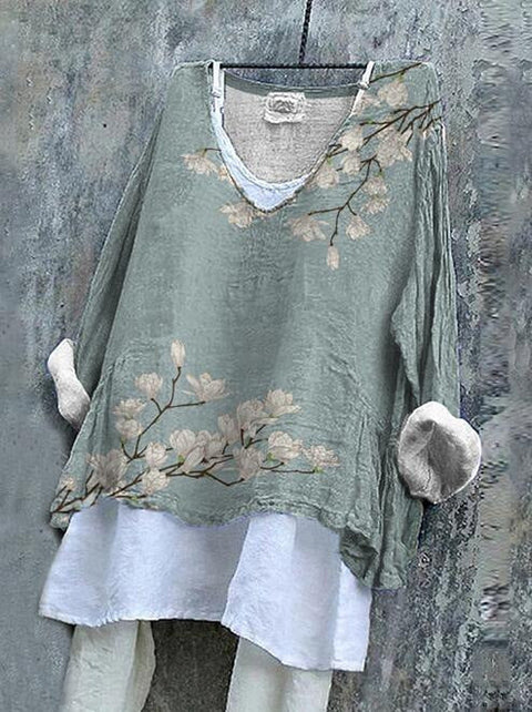 V-neck single piece long sleeve 3D digital printing m301043