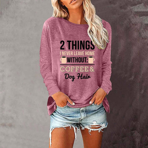 Loose round neck foreign trade printing long-sleeved women's T-shirt top m300920