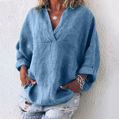 V-neck long-sleeved shirt pullover women's shirt m301324