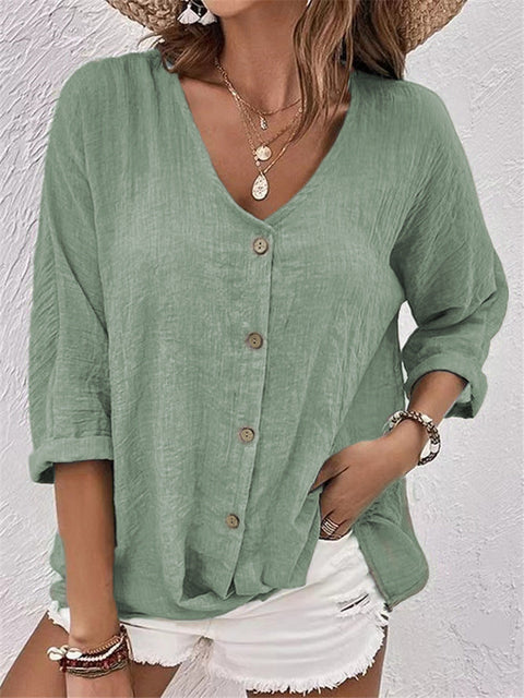 V-neck pullover short-sleeved loose-fitting women's shirt casual women's top m301298