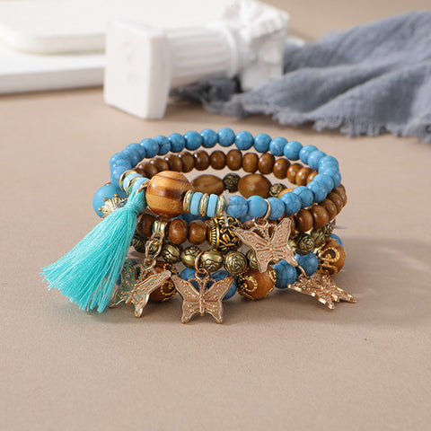 New Bohemian Bracelet Creative Tassel Multi-layer Beaded Bracelet m3331286
