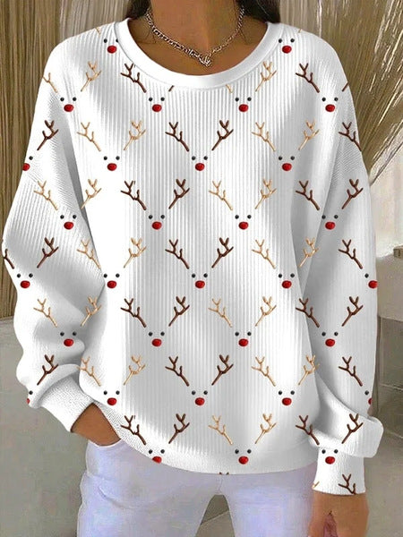 Loose outer wear lazy wind snowflake Christmas tree mix and match casual commuter sweater m302121