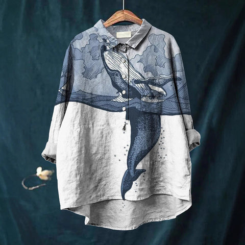 Loose printing crew neck casual large size women's T-shirt m301279