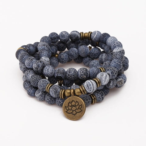 8Mm new Amazon bracelet 108 Buddha beads lotus multi-circle bracelet tree of life pendant item sweater chain m3331309