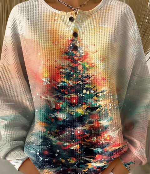 New retro 3D digital printing three-button stand-up collar Polo sweater m302116