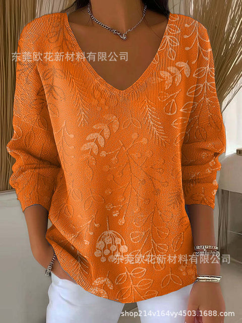 Halloween printed women's V-neck imitation sweater m302107