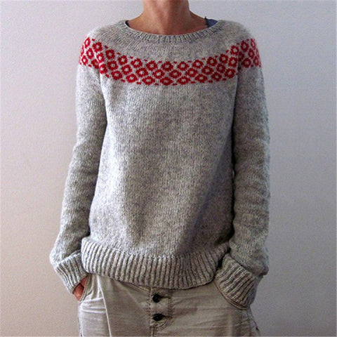 Crew neck color matching loose fashion pullover knitted sweater m300496