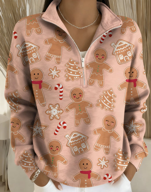 3D printed women's autumn and winter fashion casual stand-up collar sweater m302118