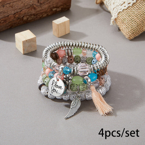 New Bohemian Bracelet Creative Tassel Multi-layer Beaded Bracelet m3331286
