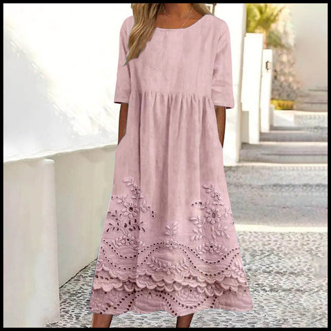 Summer new mid-waist women's casual round neck printed pendulum skirt m301259