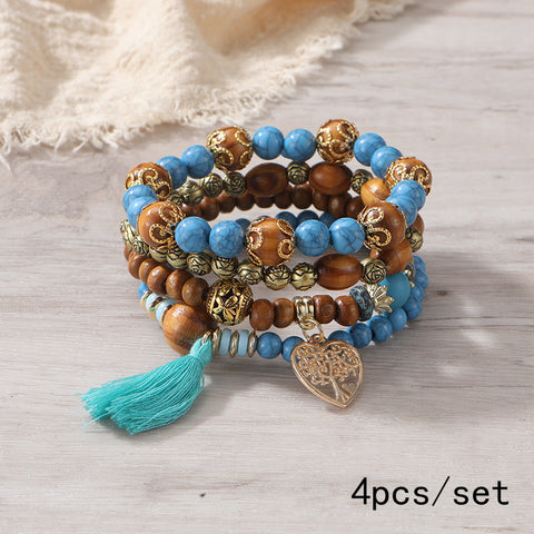 New Bohemian Bracelet Creative Tassel Multi-layer Beaded Bracelet m3331286