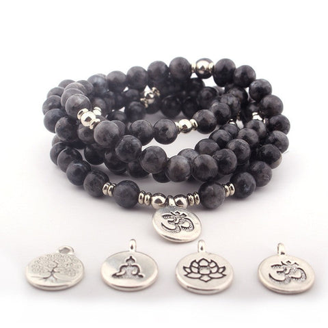 8Mm new Amazon bracelet 108 Buddha beads lotus multi-circle bracelet tree of life pendant item sweater chain m3331309