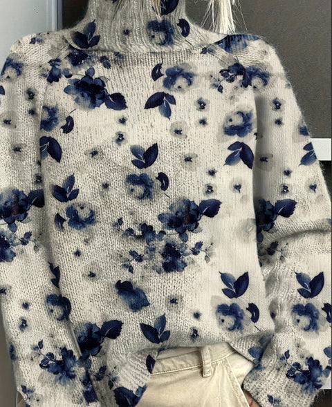 Christmas abstract print casual cape jacket cardigan sweater m302114