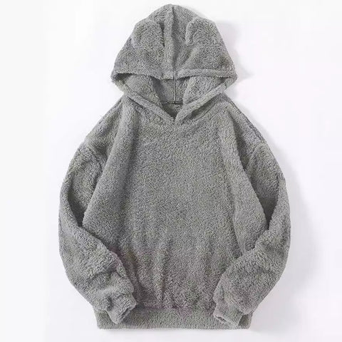 New fluffy rabbit ears hooded thermal sweater sweater m300439