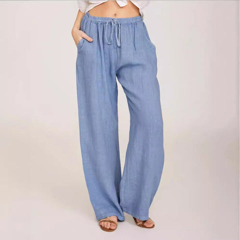 Casual cotton and linen loose yoga trousers for women m301569