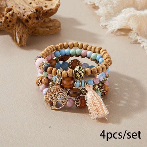 New Bohemian Bracelet Creative Tassel Multi-layer Beaded Bracelet m3331286