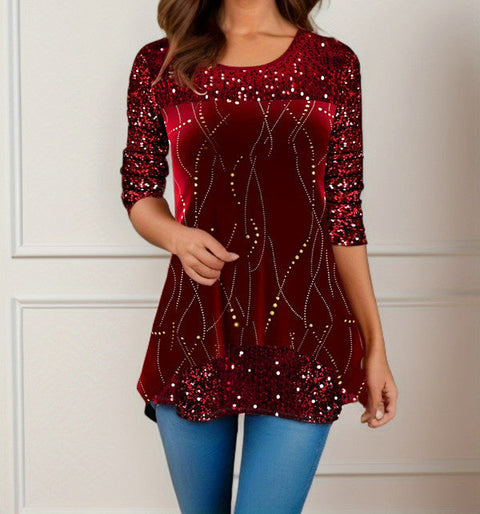 Fashion Print round Neck T-shirt M300178