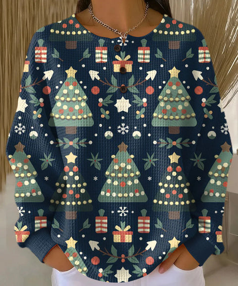 New retro 3D digital printing three-button stand-up collar Polo sweater m302116