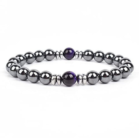 Black Gallstone Elastic Bracelet Skull Pendant Natural Turquoise Tiger Eye Tassel Crystal Volcanic Stone Beaded Bracelet m3331320