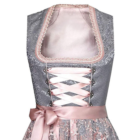 Oktoberfest women's skirt square neck waist strap lace apron m300483