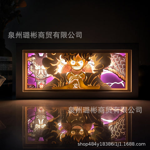 ONE PIECE Dragon Ball Hokage Paper Carving Lamp Photo Frame