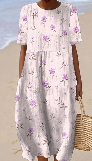 Sleeveless printed temperament long dress dress m301527