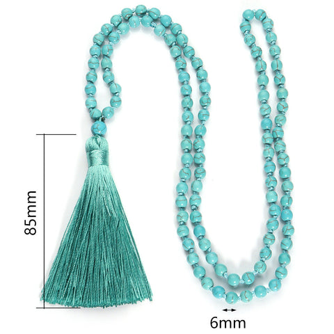 108 semi-precious stones meditation tree of life pendant necklace m3331275