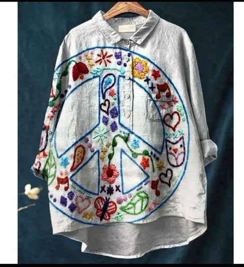 Loose printing crew neck casual large size women's T-shirt m301283