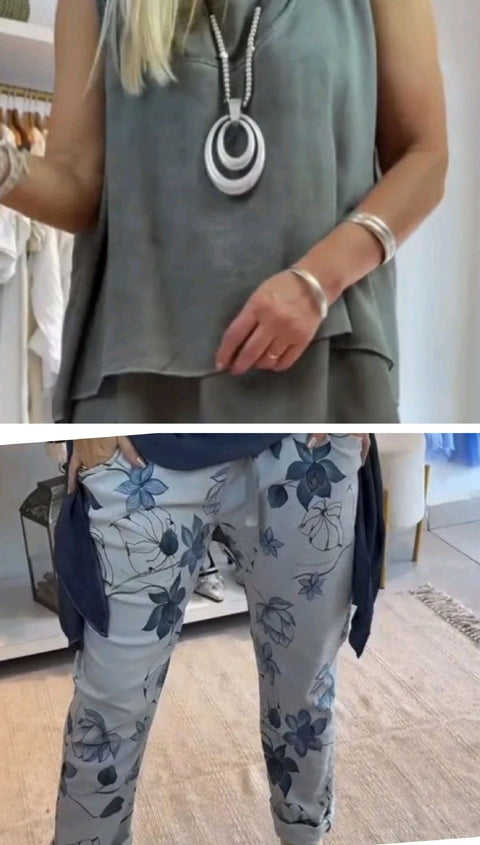 Casual fashion vest long hem 2-piece women's clothing m301505