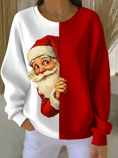 Loose outer wear lazy wind snowflake Christmas tree mix and match casual commuter sweater m302121