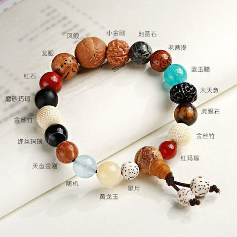 Eighteen-seed bracelet Duobao Bodhi red stone providence eighteen-son Buddha beads m3331279