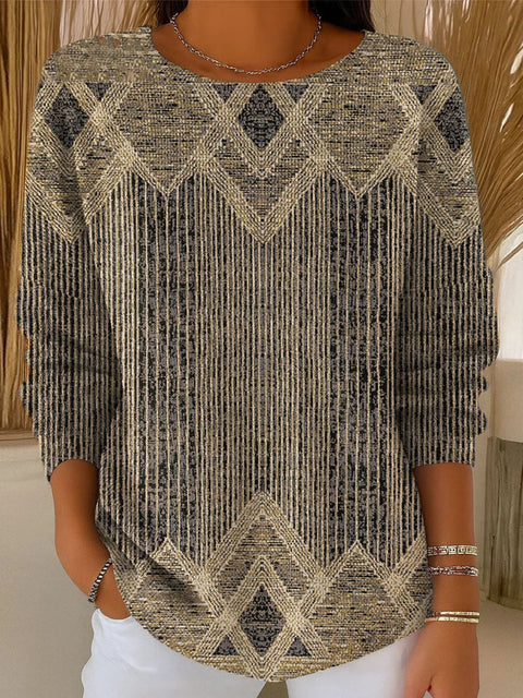Christmas pattern, creative women's crew neck knitted sweater loose and versatile m302186