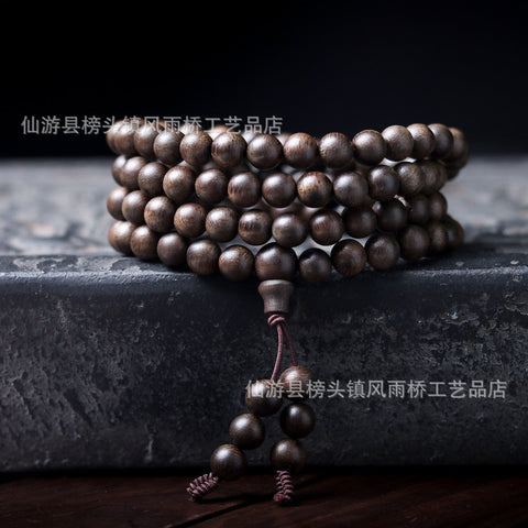 Agarwood Black Qinan High Oil Submerged High Quality Wooden Agarwood Bracelet 108 Buddha Beads Barrel Beads Hand Jewelry m3331277