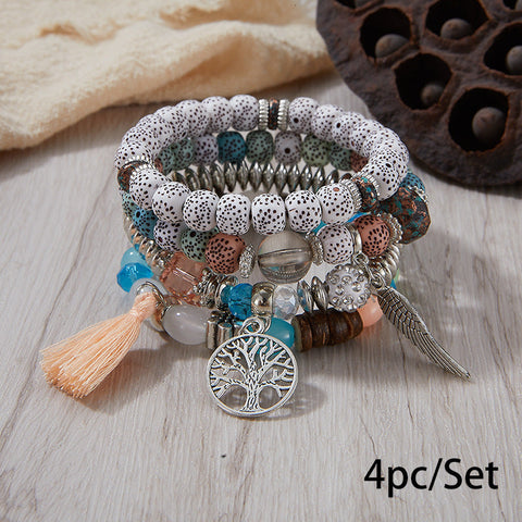 New Bohemian Bracelet Creative Tassel Multi-layer Beaded Bracelet m3331286