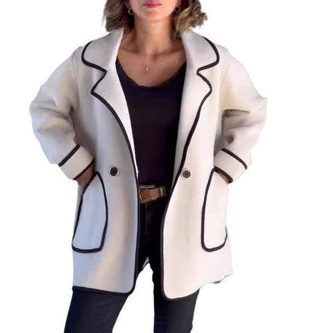 Women's temperament suit collar double-sided woolen jacket m300688