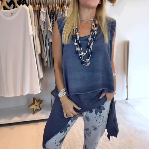 Casual fashion vest long hem 2-piece women's clothing m301505