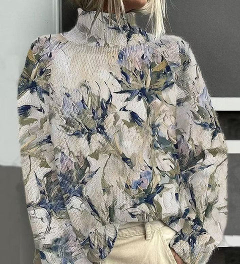 Christmas abstract print casual cape jacket cardigan m301686