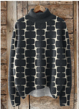 Christmas abstract print casual cape jacket cardigan m301686