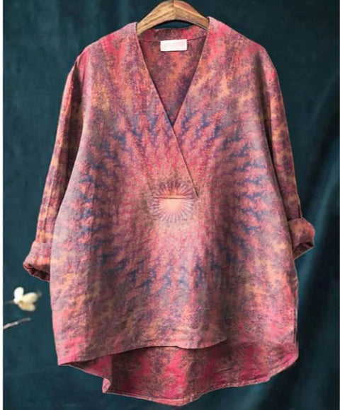 Loose printing crew neck casual large size women's T-shirt m301276